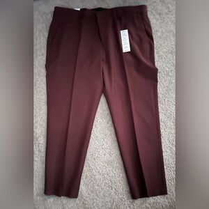 NWT Express Men Extra Slim Burgundy Wool-Blend Modern Tech Suit Pant